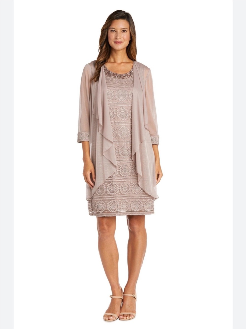 Glitter Stripe Jacket and Dress Set - Plus .